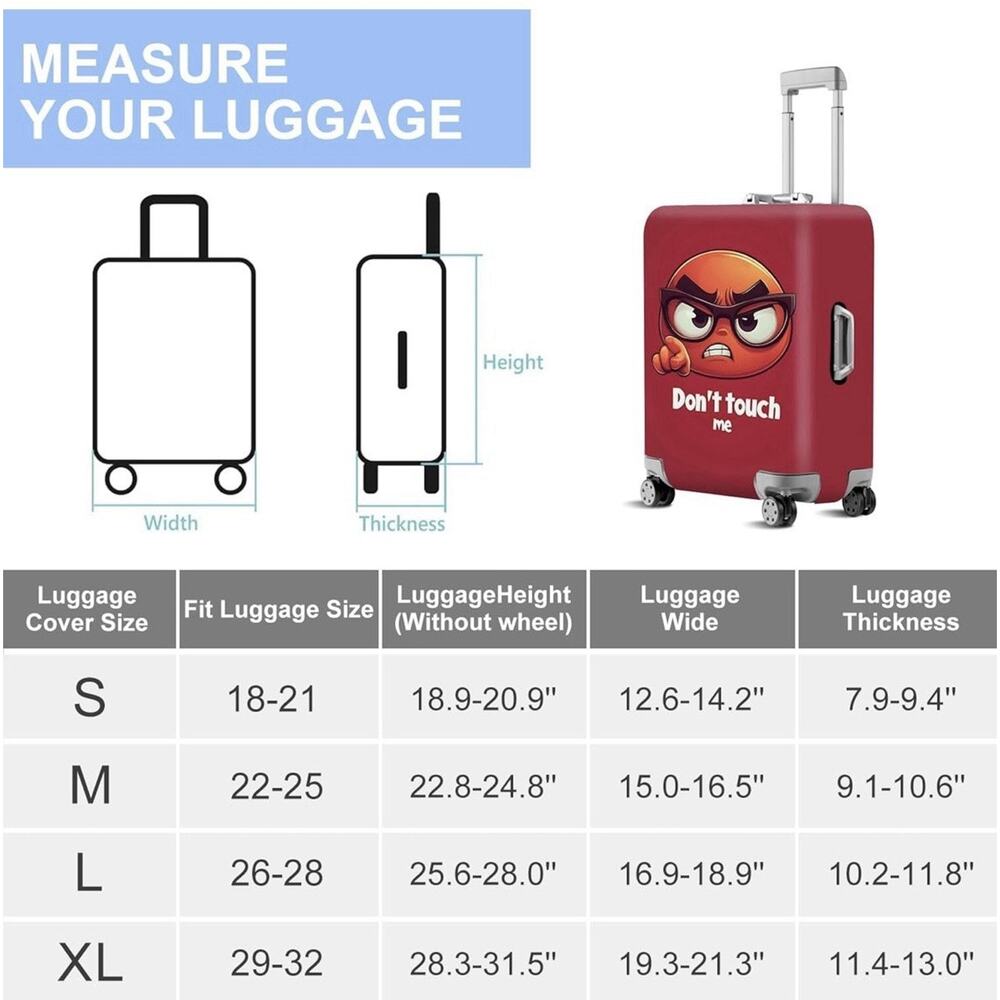 Elastic Suitcase Protective Cover Size M Check Pics Funny Don’t Touch Me - Picture 5 of 10
